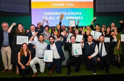 The Dundee team (front left) with other award winners at the 2025 National Enterprise Educator Awards