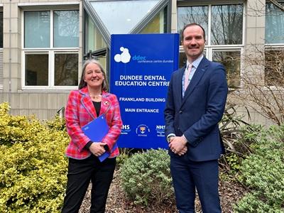 Maree Todd, Minister for Drugs and Alcohol Policy, with Dr Niall McGoldrick